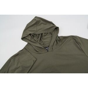 Cuts Clothing Hoodie Tee Shirt Mens XXL Olive Green Curve Hem Long Sleeve Hoodie